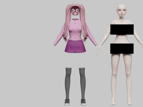Pretty stylized woman V32343 Modello 3D