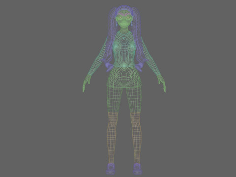Pretty stylized woman V32343 Modello 3D