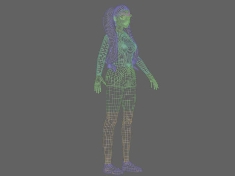 Pretty stylized woman V32343 Modello 3D