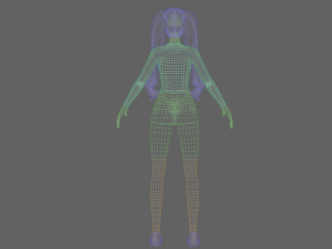Pretty stylized woman V32343 Modello 3D