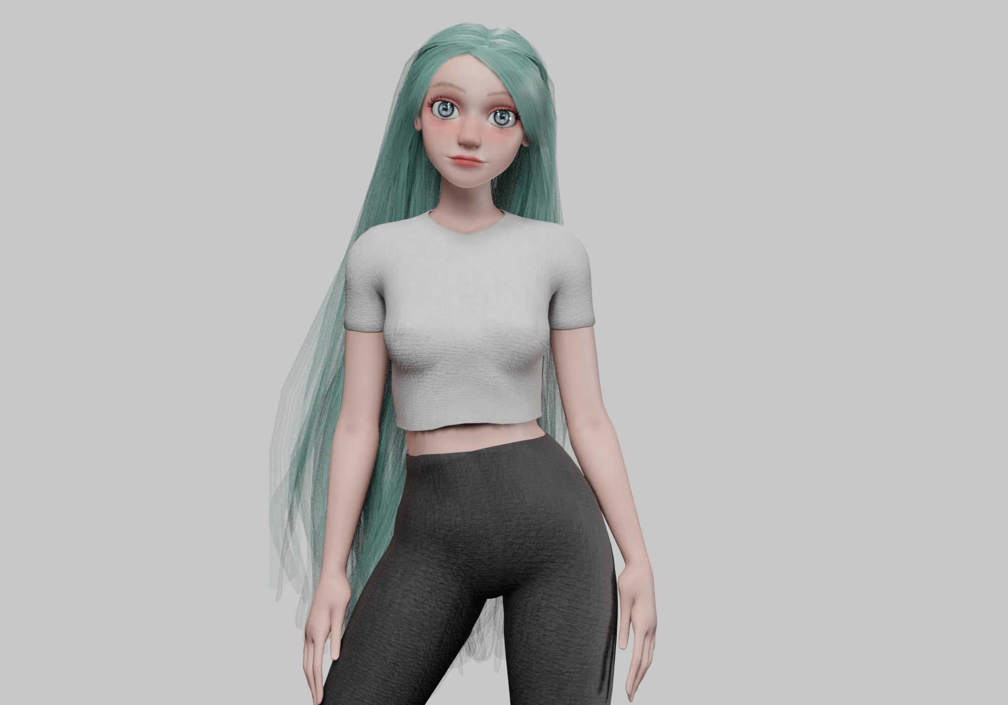 Pretty teen Woman V33362 3D Model .c4d .max .obj .3ds .fbx .stl .blend 