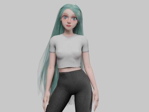 Pretty teen Woman V33362 3D Model
