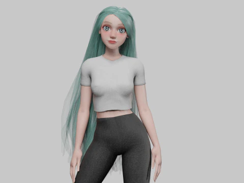 かなり十代の女性 V33362 3Dモデル