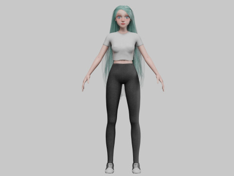 Pretty teen Woman V33362 3D Model