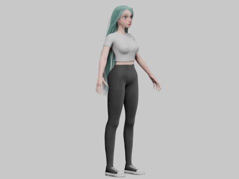 Pretty teen Woman V33362 3D Model