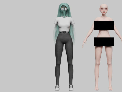 Pretty teen Woman V33362 3D Model