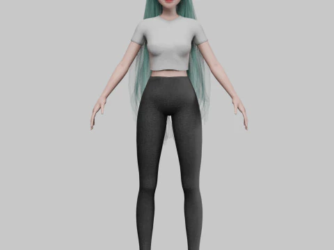 Pretty teen Woman V33362 3D Model