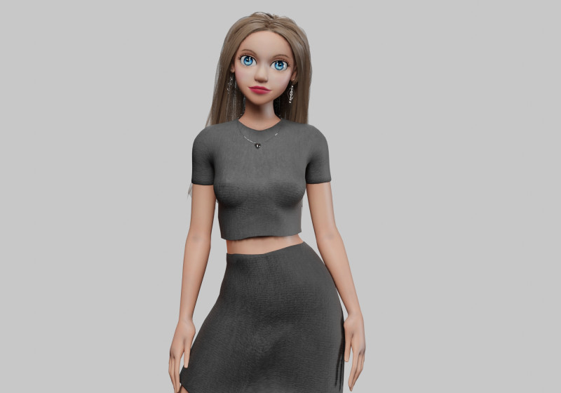 Pretty Young woman V33729 3D-Modell .c4d .max .obj .3ds .fbx .stl .blend 
