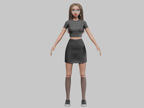 Pretty Young woman V33729 3D-Modell