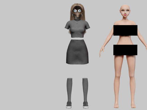 Pretty Young woman V33729 3D-Modell