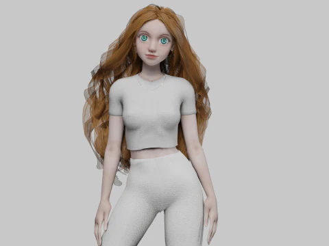 Standard cute Woman V37535 3D Model
