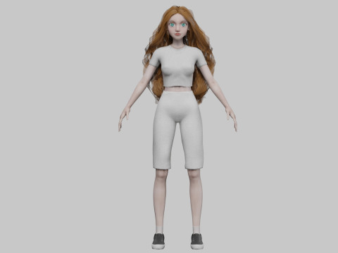 Standard cute Woman V37535 Model 3D