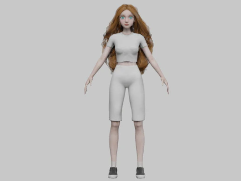 Standard cute Woman V37535 3D Model