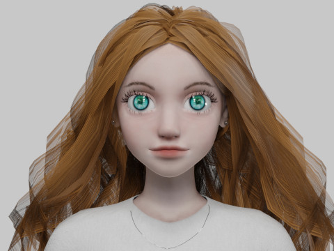 Standard cute Woman V37535 Model 3D