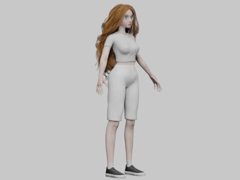 Standard cute Woman V37535 Model 3D