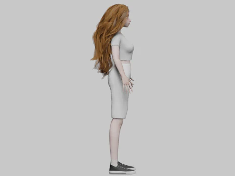 Standard cute Woman V37535 3D Model