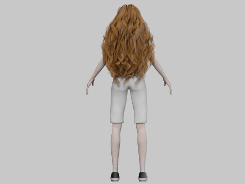 Standard cute Woman V37535 Model 3D