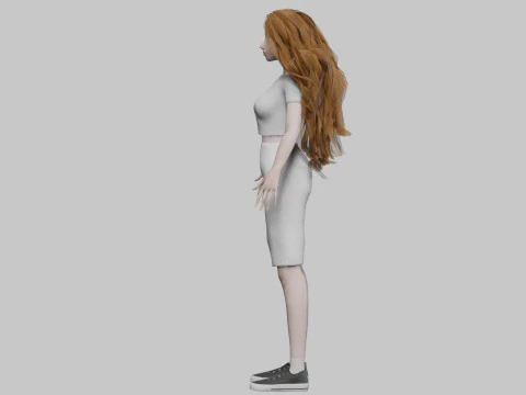 Standard cute Woman V37535 3D Model