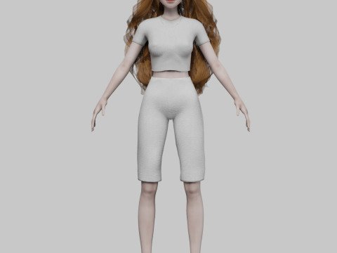 Standard cute Woman V37535 Model 3D