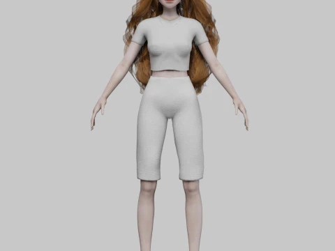 Standard cute Woman V37535 3D Model