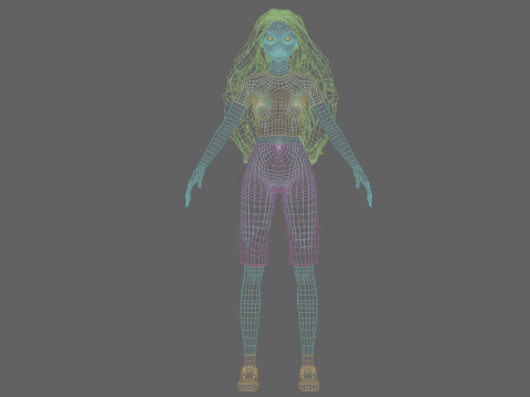 Standard cute Woman V37535 Model 3D