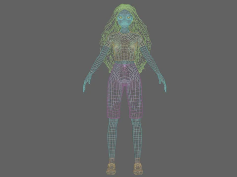 Standard cute Woman V37535 3D Model