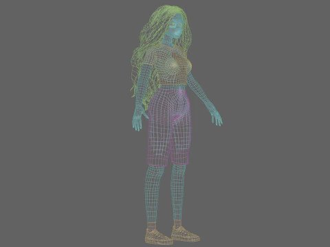 Standard cute Woman V37535 3D Model