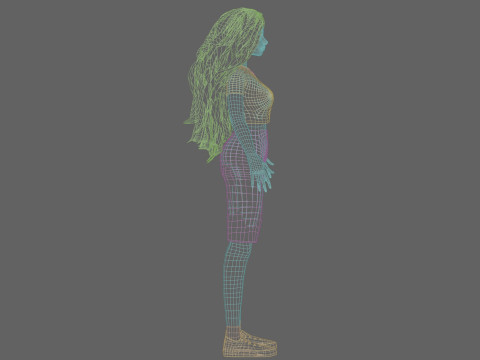 Standard cute Woman V37535 Model 3D