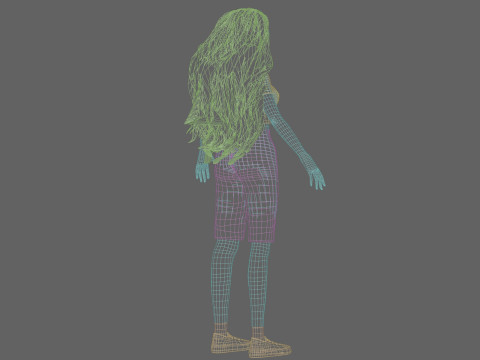 Standard cute Woman V37535 Model 3D