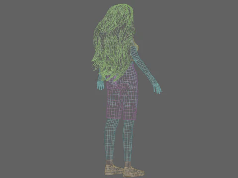 Standard cute Woman V37535 3D Model
