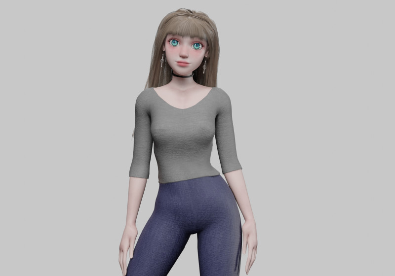 Stylized cute Woman V33905 3D 모델 .c4d .max .obj .3ds .fbx .stl .blend 