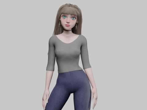 Stylized cute Woman V33905 3D Модель