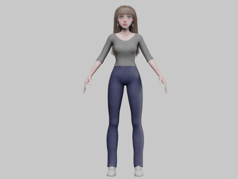 Stylized cute Woman V33905 3D 모델