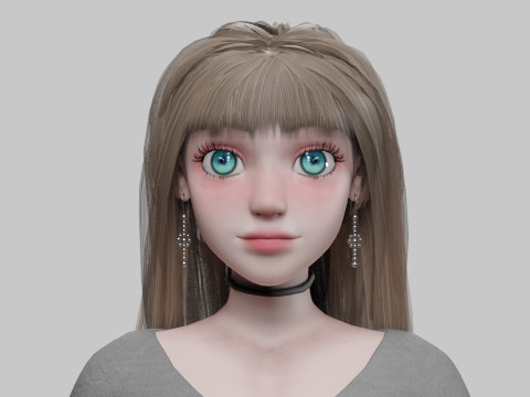 Stylized cute Woman V33905 3D 모델