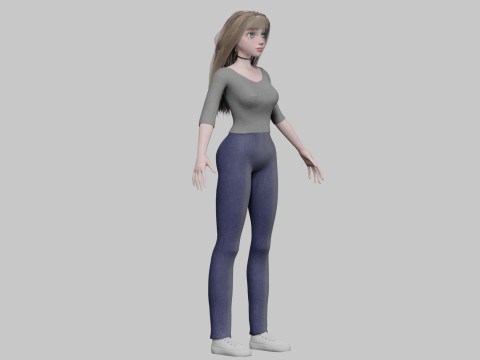 Stylized cute Woman V33905 3D 모델