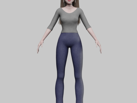 Stylized cute Woman V33905 3D 모델