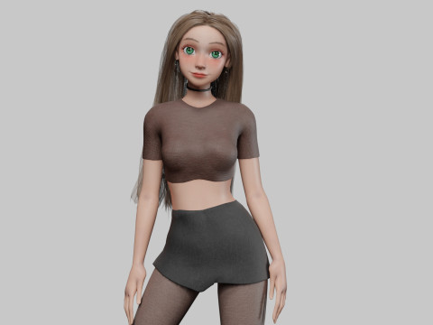 Stylized Pretty Woman V33151 3D Модель
