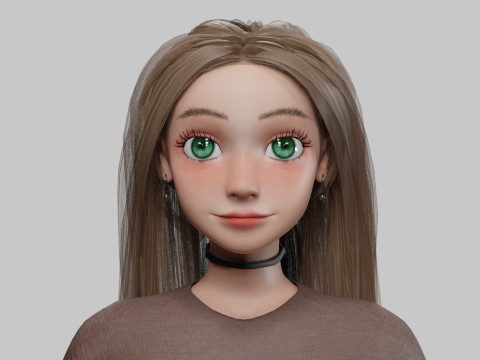 Stylized Pretty Woman V33151 Model 3D