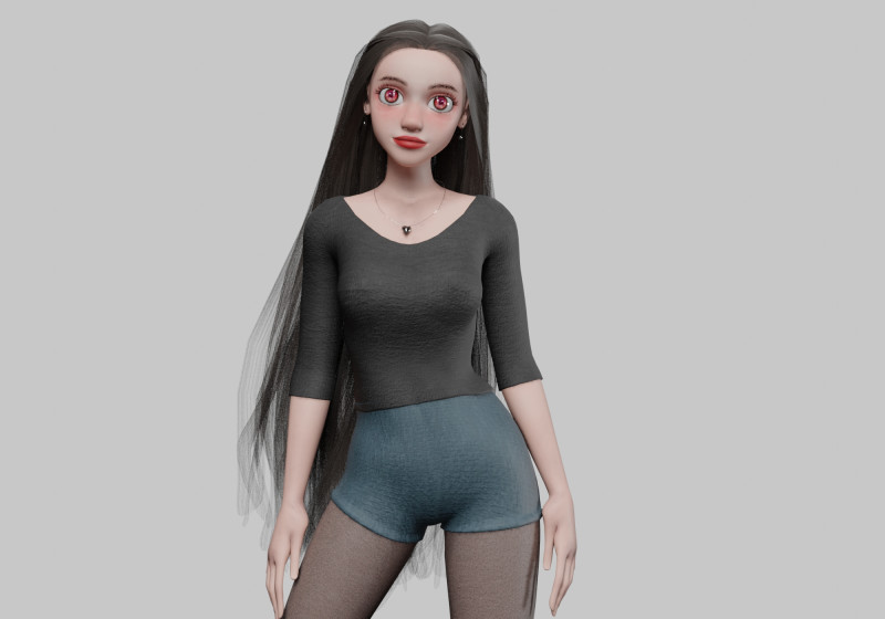 Sweet cute Woman V32000 3D-Modell .c4d .max .obj .3ds .fbx .stl .blend 