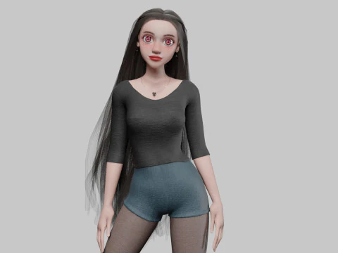 Sweet cute Woman V32000 3D Model