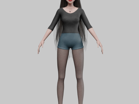 Sweet cute Woman V32000 3D-Modell