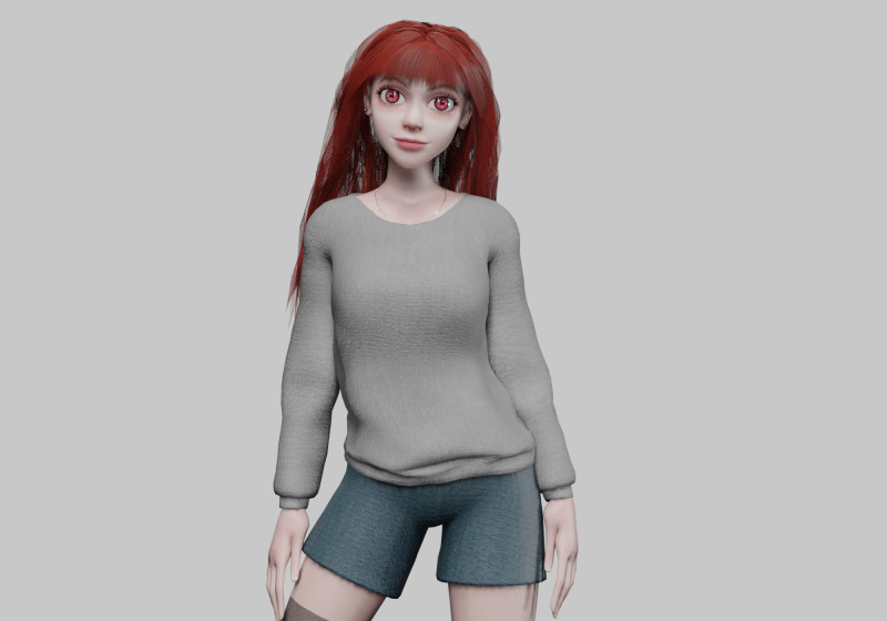 Sweet Pretty Woman V35594 3D Model .c4d .max .obj .3ds .fbx .stl .blend 