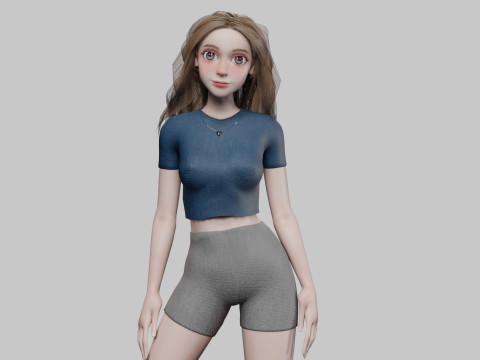 Teen cute Woman V29390 3D Model