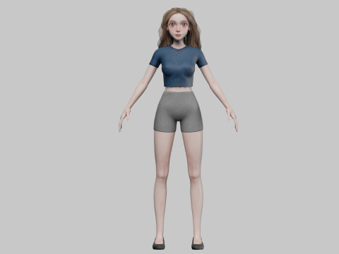 Teen cute Woman V29390 3D Model