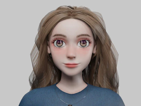 Mulher adolescente fofa V29390 Modelo 3D