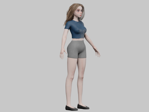 Teen cute Woman V29390 3D Model