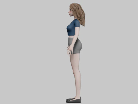 Mulher adolescente fofa V29390 Modelo 3D