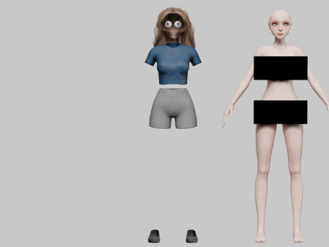 Mulher adolescente fofa V29390 Modelo 3D