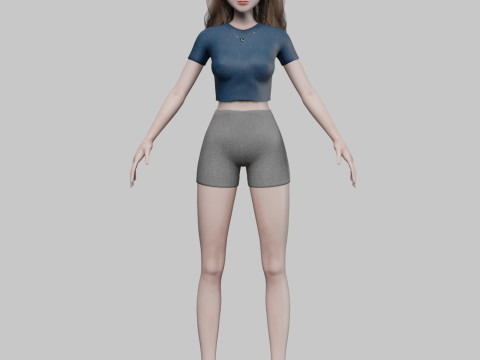 Teen cute Woman V29390 3D Model