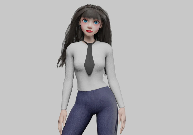 Teen Pretty Woman V38141 3D Model .c4d .max .obj .3ds .fbx .stl .blend